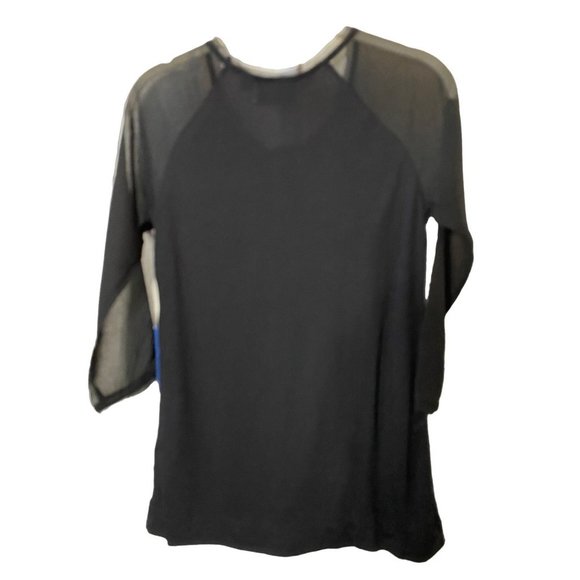 New Simply Vera Vera Wang Black Tshirt with‎ chiffon sleeves Sz S - Picture 9 of 9